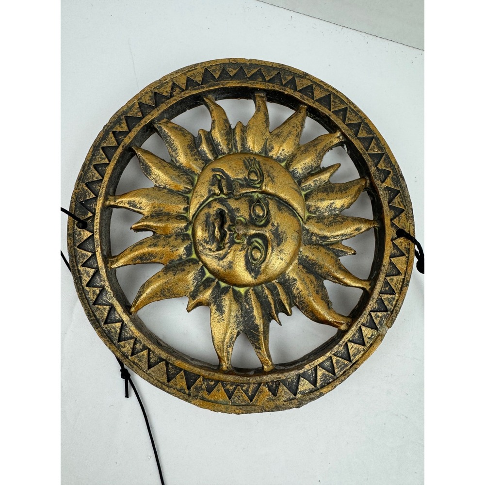 Celestial Sun Moon Star Wind Chime Gold Bronze Color Outdoor Garden Decor - Picture 3 of 4